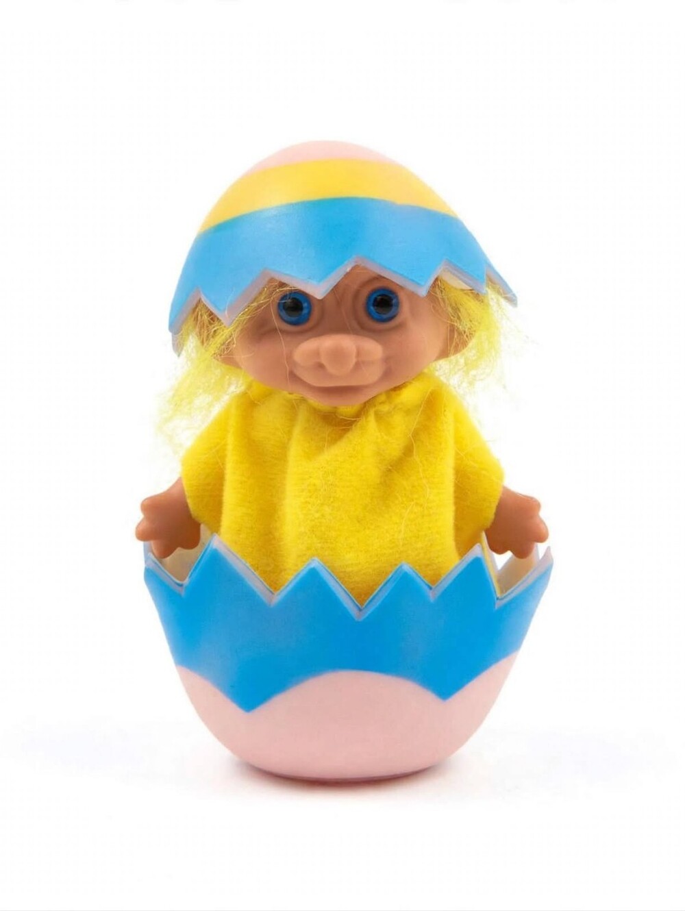 Vintage Russ Easter Troll Doll Yellow Hair Egg Costume Blue Eyes